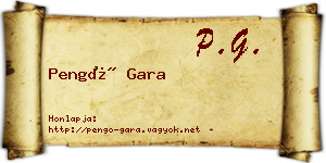 Pengő Gara névjegykártya